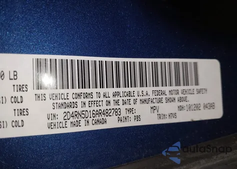 2010 Dodge Grand Caravan Sxt z USA, uszkodzony, nr VIN 2D4RN5D16AR482783